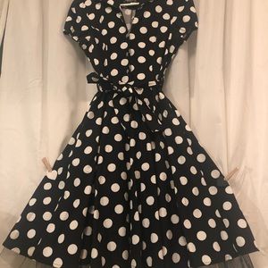 Retro Polka dot swing dress